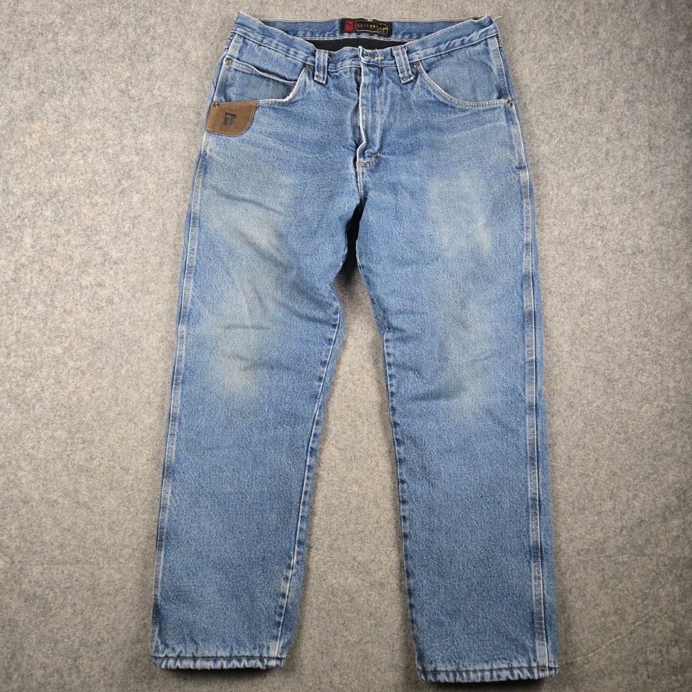 Riggs Workwear Jeans Mens 34x30 Blue Fleece Lined DuraShield Denim 90s